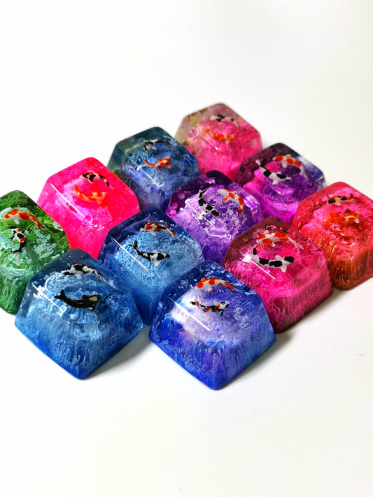 Koi resin mechanical keyboard keycap