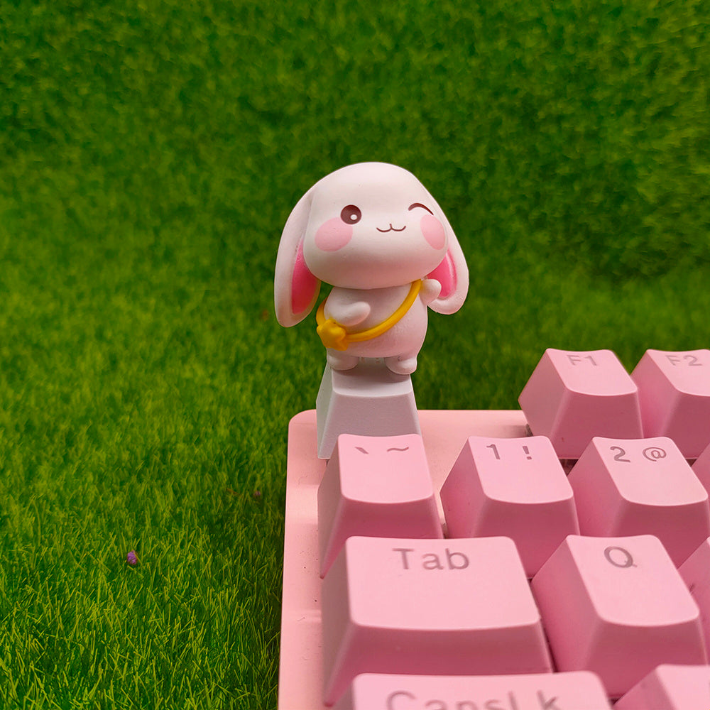 Adorable Bunny Keycaps Mechanical Keyboard