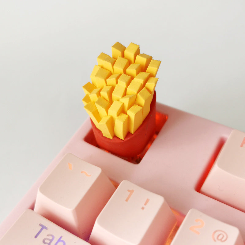 Cute Resin Keycap Burger n Fries Mechanical Keyboard