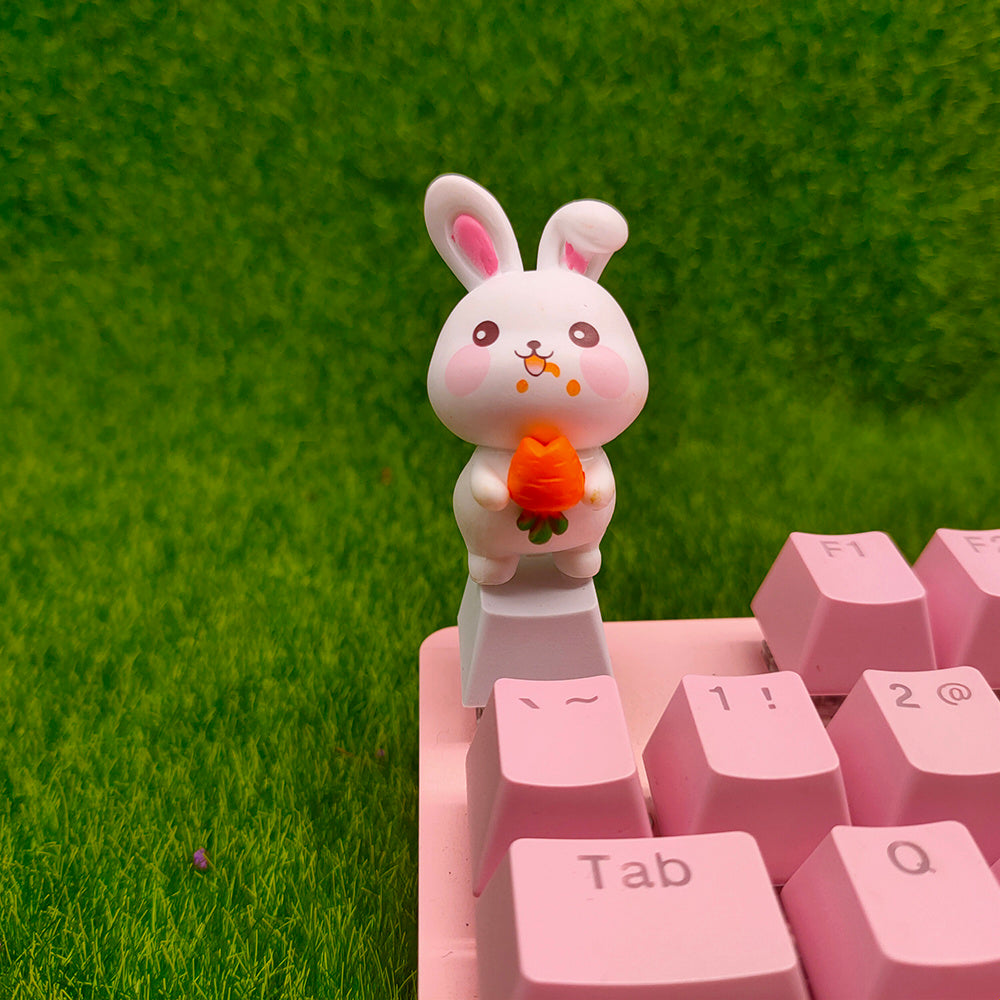 Adorable Bunny Keycaps Mechanical Keyboard