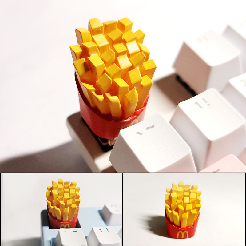 Cute Resin Keycap Burger n Fries Mechanical Keyboard