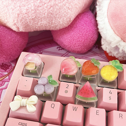 Cute Light-transmitting Fruit Strawberry Peach Luminous Mechanical Keyboard Keycap