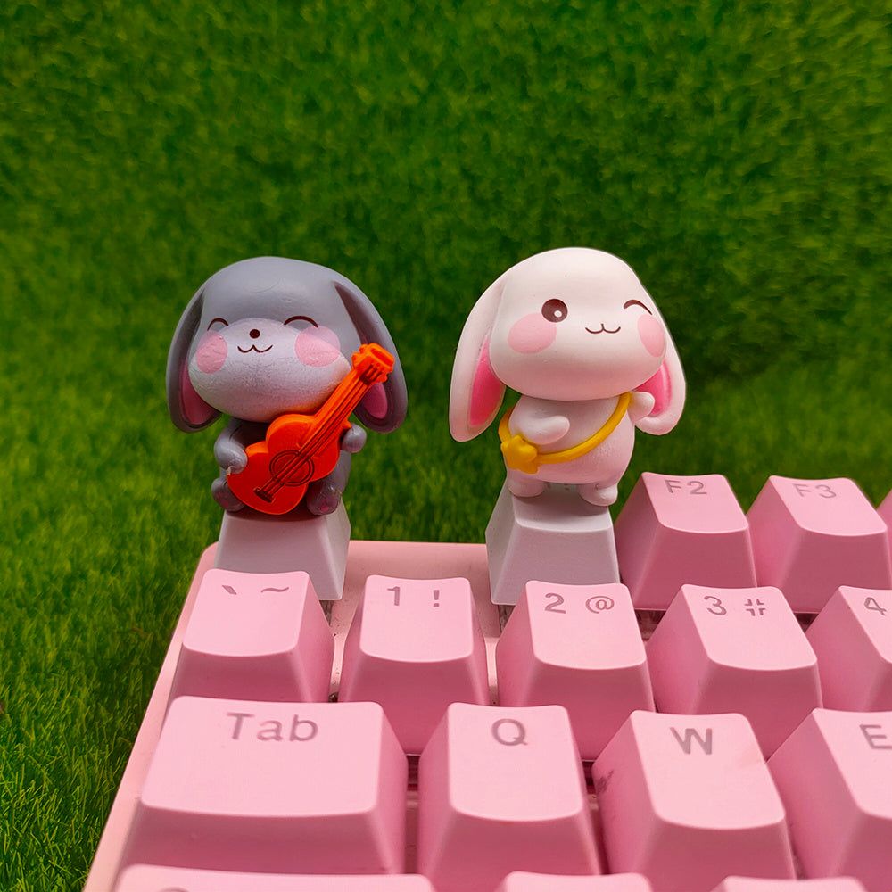 Adorable Bunny Keycaps Mechanical Keyboard