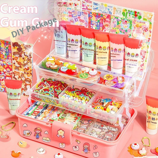 Cream Glue Goka Small Round Partetti Stickers Notebook Stickers