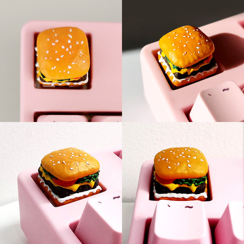 Cute Resin Keycap Burger n Fries Mechanical Keyboard